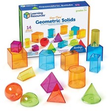 Learning Resources Geometric Solids View-Thru Colourful 3D Shapes Ages 6+ 13 Pcs