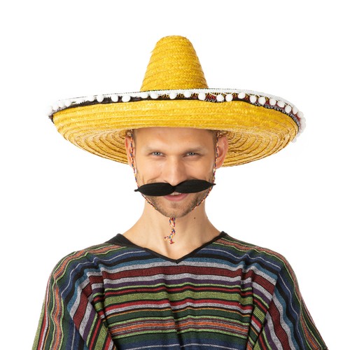 Yellow sombrero hat mexican - sombrero,