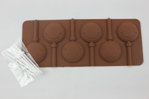 Silicone smiley lollipop mould - silicone,
