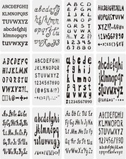 Dianelhall 12 PCS Journal Letter Stencils for Crafts Reusable Engraving Stencil