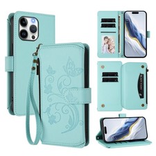 For Various Phone Leather Zipper Card Wallet Case Bag Flip Stand Cover Fashion