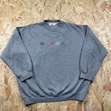 Vintage 2000s Naf Naf League Sweatshirt Grey Big Logo Jumper Y2K L / XL
