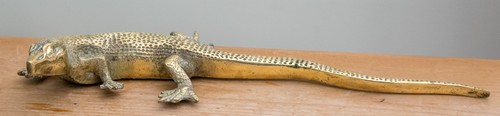 Vintage solid brass lizard - vintage,