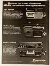 1977 Panasonic AM FM Cassette Recorder Radio Print Ad