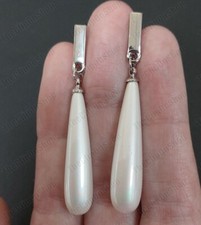 CLIP ON 2"LONG PEARL EARRINGS