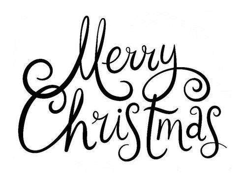Merry christmas freehand - merry, small