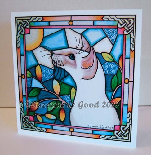Siamese cat art greetings - cat,