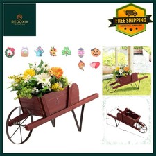 Rustic Wooden Wheelbarrow