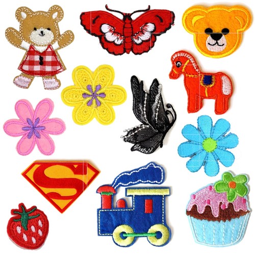 Embroidered iron patches - embroidered, on