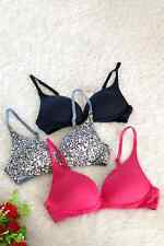 Ex M&S 3 Pack Non-Wired Plunge Bra Blue Grey Pink Floral