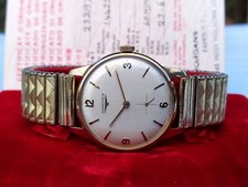 Gents Longines 9ct Gold Presentation Watch Cal 370 Box & papers