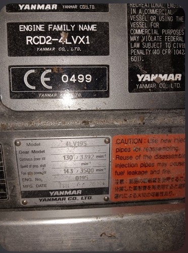 Yanmar engine 4lv195 45a - yanmar, w/zf