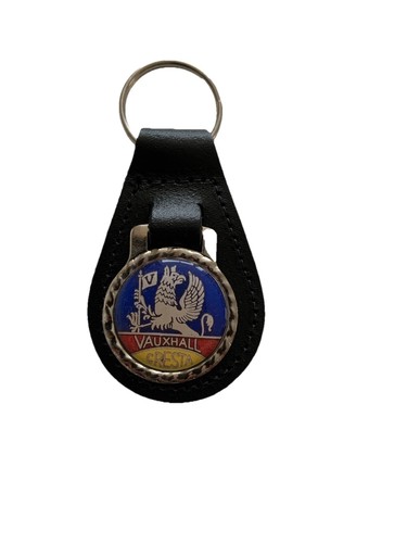 Black leather keyring - black,
