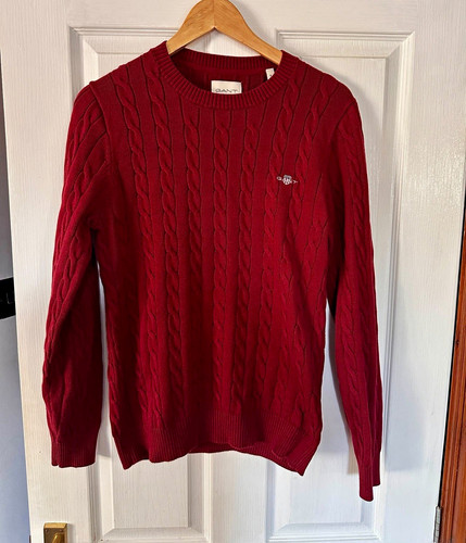 Gant red cable knit - red, crew