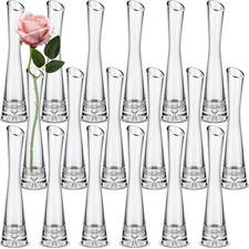 Set of 18 Tall Glass Bud Vase