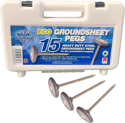 Blue diamond groundsheet pegs - diamond,