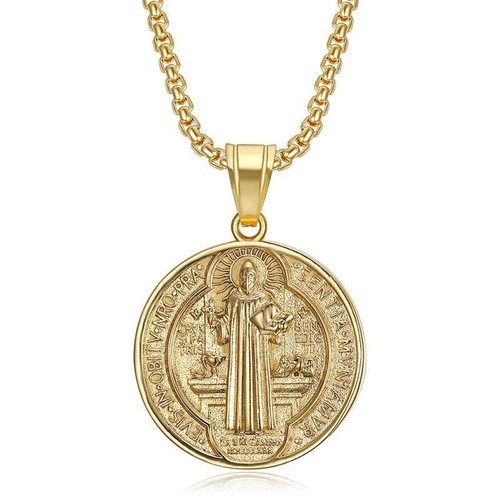 Benedict medal necklace - st.,