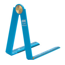 OX Pro Tuff Folding Rule Cyan, Carpenters Measuring Angle Finder ABS Cyan