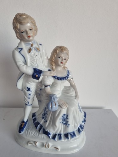 Vintage blue white regency - &,