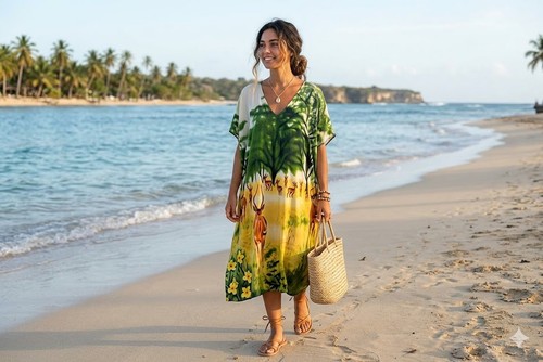 Handmade kaftan midi dress - kaftan,