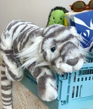 Jellycat Snow Tiger Plush Sacha - Rare with Tags BNWT, White Tiger Fluffy gift