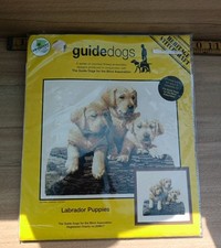  HERITAGE, COUNTED CROSS STITCH KIT. 'LABRADOR PUPPIES' Open Box No Fabric 