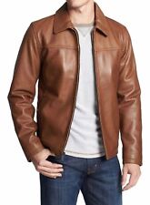 Men's Leather Jacket 100% Real Soft Tan Lambskin Leather Man Classic Coat jacket