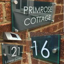 Contemporary House Signs Plaques Door Numbers 1 - 999 Personalised Name Plate