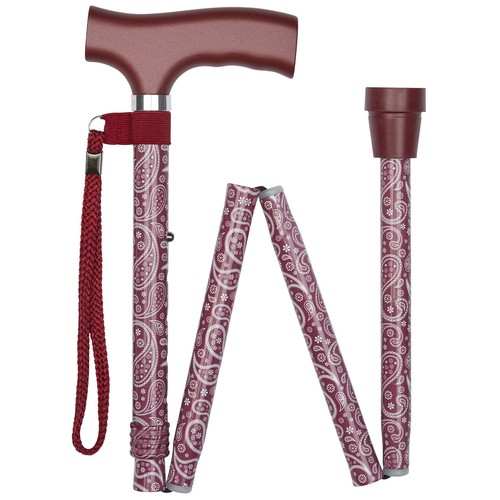 Ladies red paisley folding - ladies,