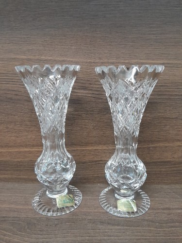 Two cut crystal vases - two,
