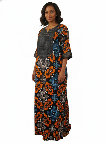 African print maxi dress - print,