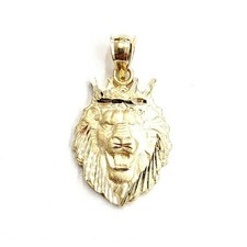 New 14k yellow Gold lion head