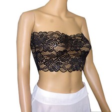 New women black lace strapless