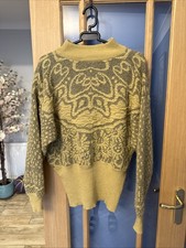 Vintage Escada Margaretha Let Yellow Wool  Womens 38