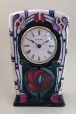 William Moorcroft Clock Charles Rennie Macintosh Tribute Moorcroft Pottery Clock