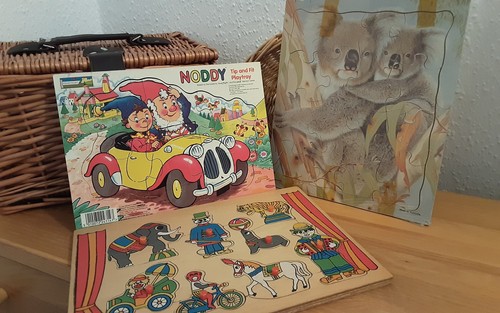 Vintage childrens wooden tray - vintage,