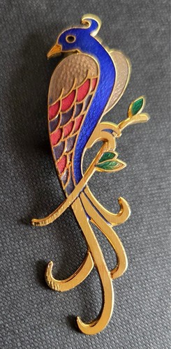 Enamel parrot brooch gold - parrot, –