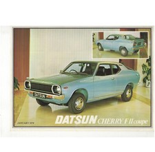 RARE DATSUN NISSAN CHERRY FII coupe 1171cc January 1979 UK A4 brochure 