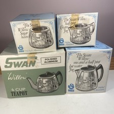 Swan willow pattern teapot - swan,