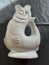 Gluggle Jug By Wade. White Approx 26cm Tall.  Made In Stoke On Trent