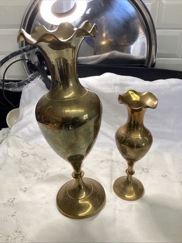 Pair vintage hand - vintage, hand-etched