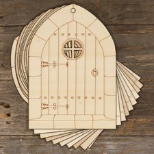 10x Wooden Door Gothic Style B Craft Shapes 3mm Plywood Buildings Architecture