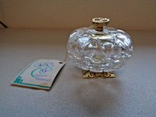 KILLARNEY Ireland Crystal Trinket Dish 24 carat plated Vintage 3in x 3.5in Used