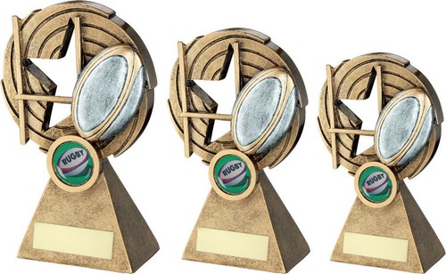 Personalised rugby award star - rugby,