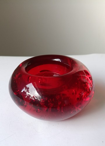 Red round bubble glass - round, candle