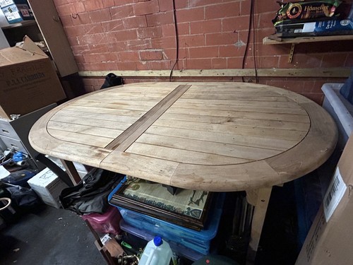 Teak extendable oval garden - teak,