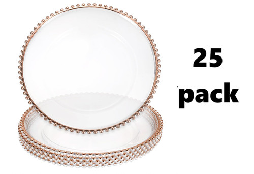 Clear charger plates rose - clear,