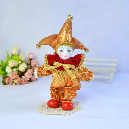 Miniature porcelain clown - porcelain,