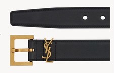 YSL Belt Black Cassandre Belt