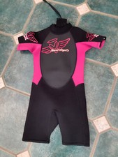 board angels shortie wetsuit wet suit age 8/9 good cond pink black